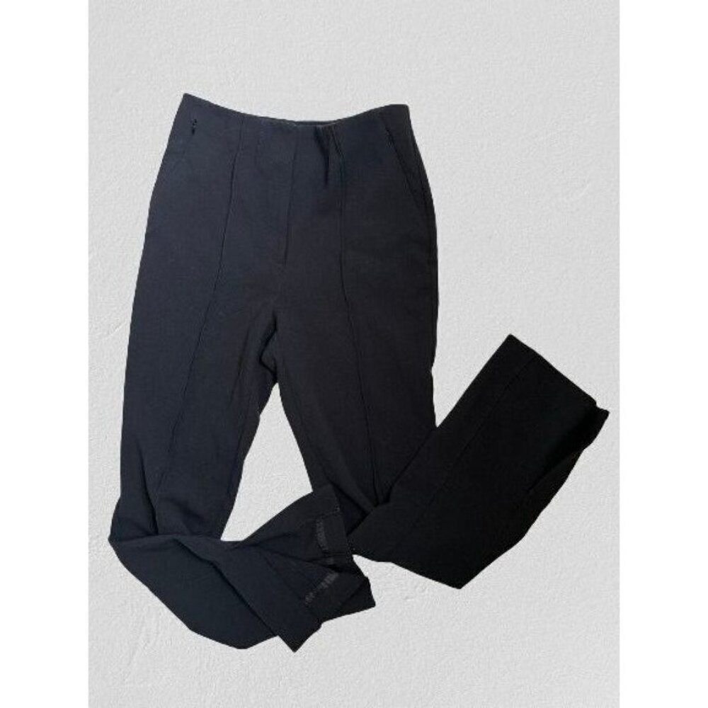 Anthropologie Flared Pants Black Split-Side Leg Size 10